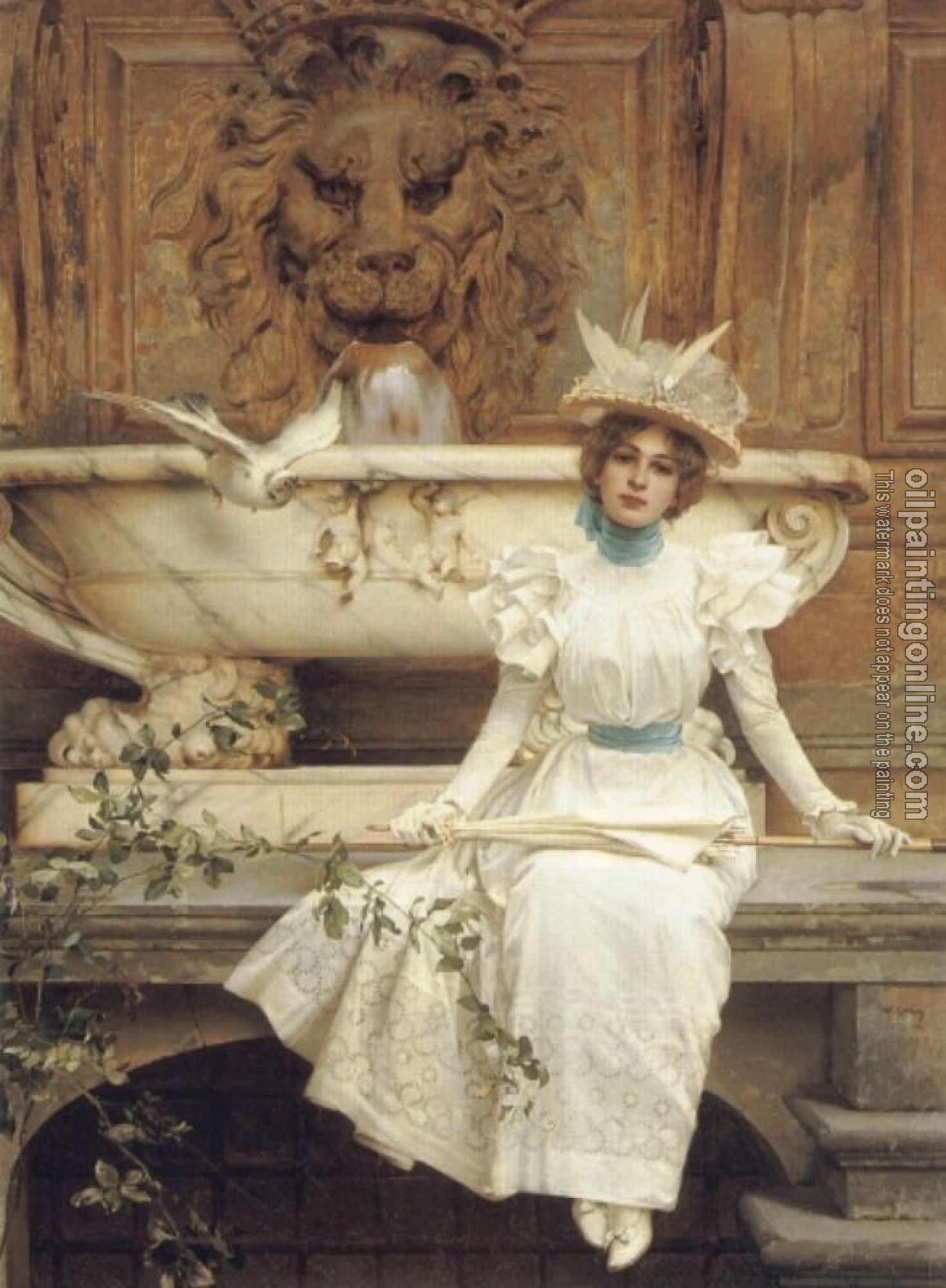 Vittorio Matteo Corcos - Waiting by the Fountain